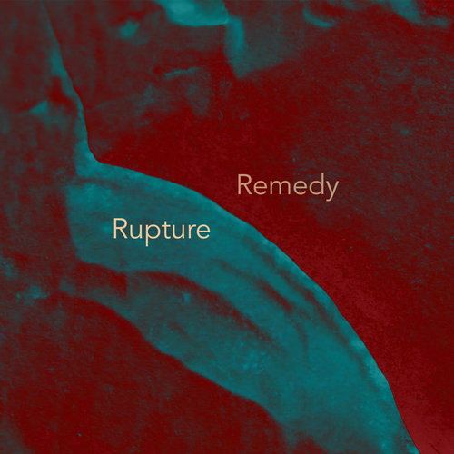 Türkis-rote Farbschlieren hinter dem Titel Rupture Remedy