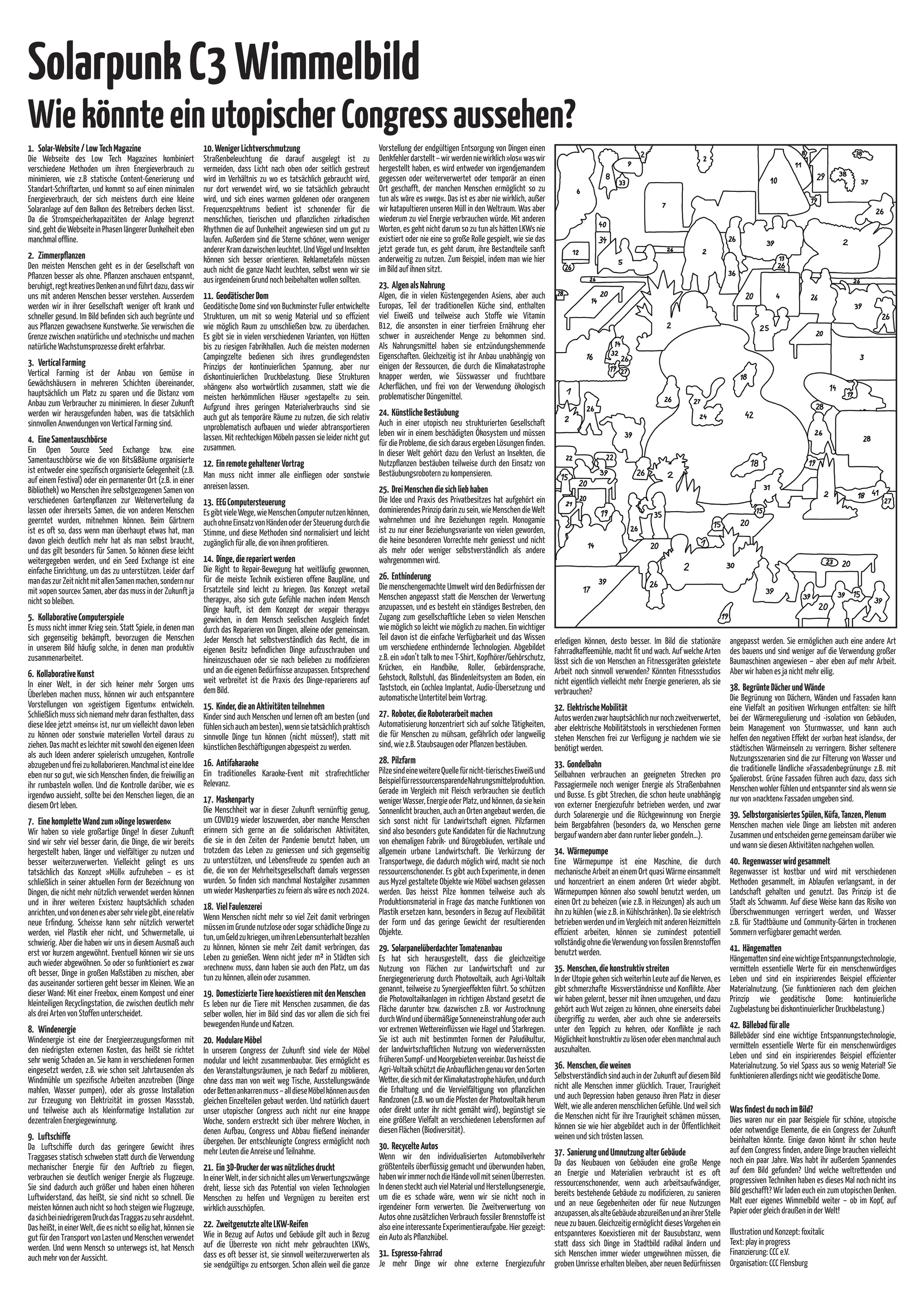 A diagram that explains the background of the various elements of the first drawing.